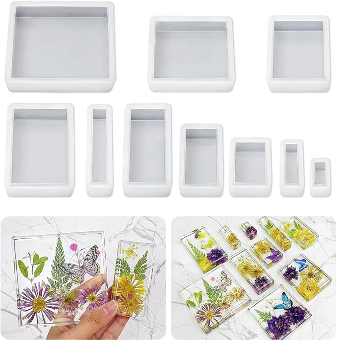 The Ultimate Creative Companion: Upgraded 10 Sizes Epoxy Resin Molds Silicone Kit – Unleash Your Imagination
